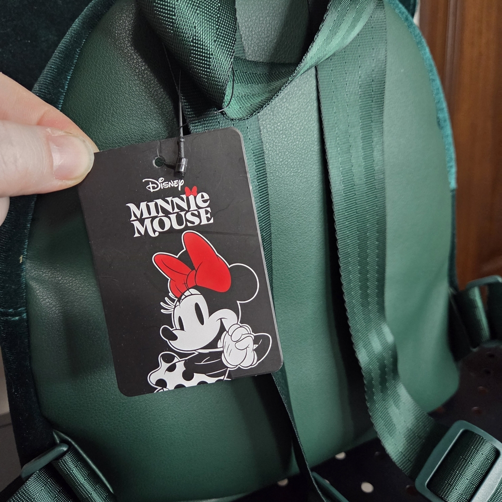 NWT Minnie Mouse Emerald Backpack, Bioworld, Green velvet - Picture 5 of 10